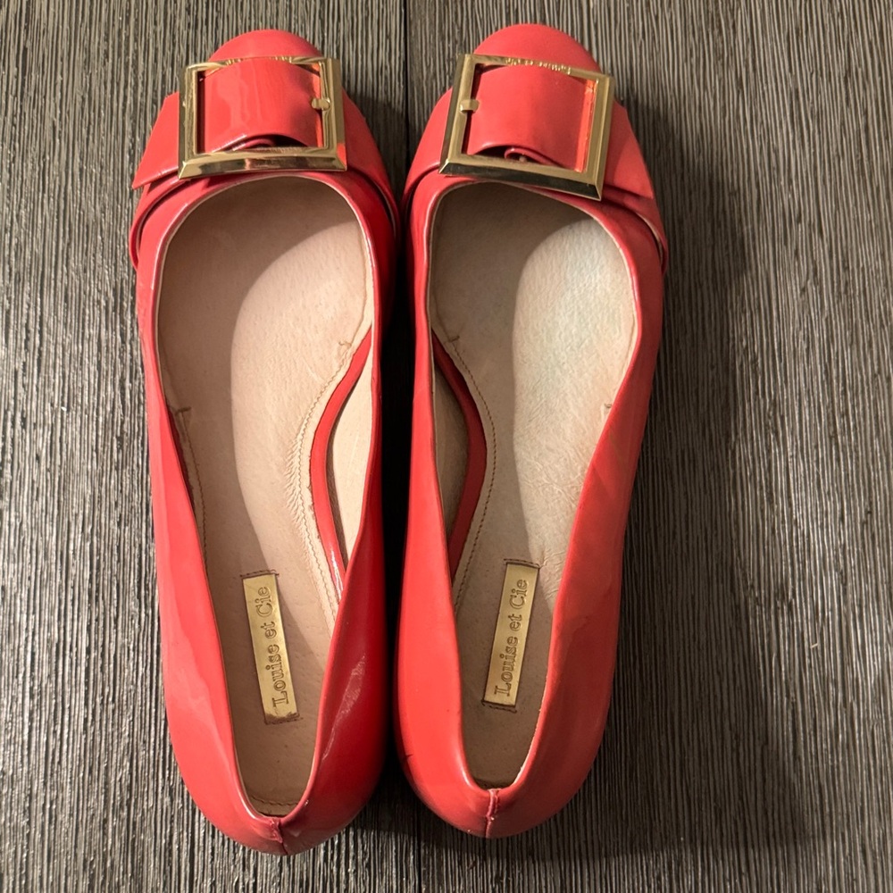 Louise et Cie gold buckle flats